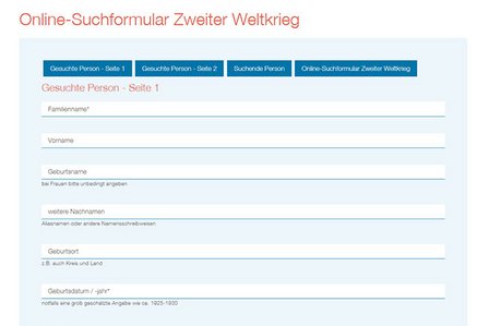 Online-Suchanfrageformular zum Zweiten Weltkrieg Online-Suchanfrageformular zum Zweiten Weltkrieg